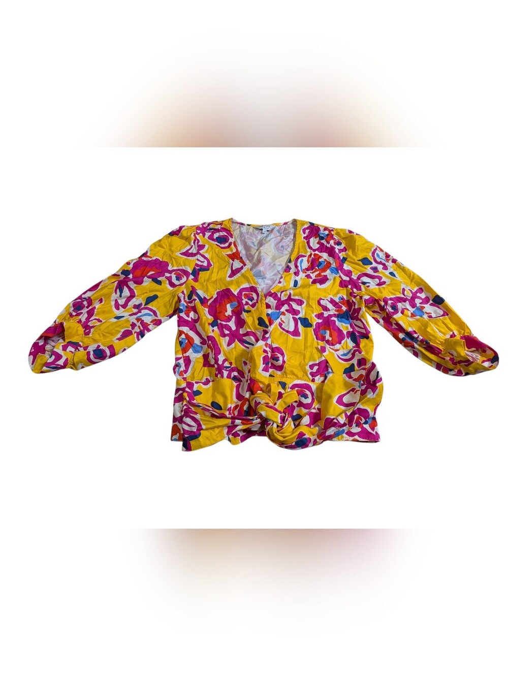 Crosby by Mollie Burch Women Blouse Art in Bloom Floral Print Button Down Large